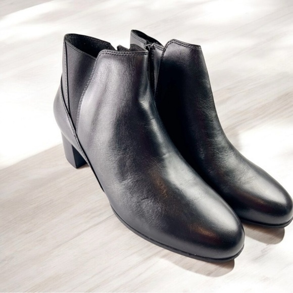 David Tate Booties womens 9.5 Black Pikie Leather Ankle Boots Winter Fashion - Picture 1 of 14